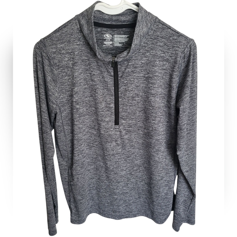 Youth Girls Gray Quarter-Zip Athletic Wear Pullover